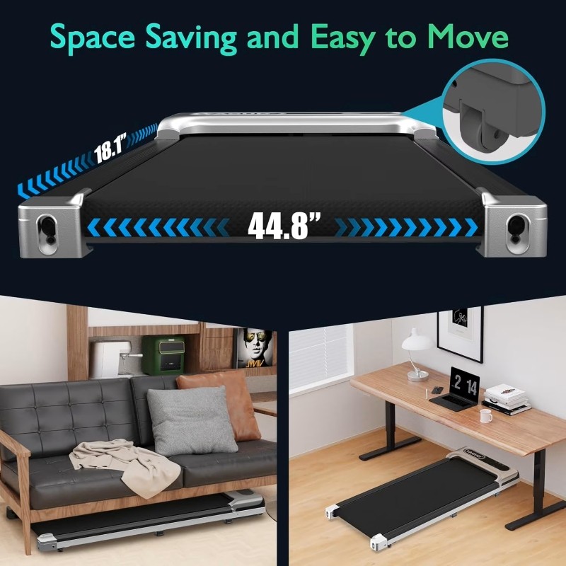 Walking Pad Under Desk Treadmill for Home Use,Remote-Controlled with LED Display