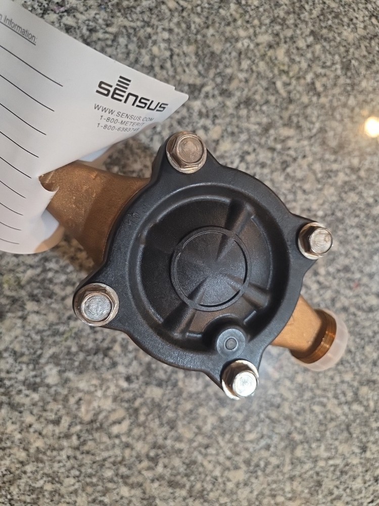 Sensus SR II 5/8" Brass Water Meter – Zero Hours – New