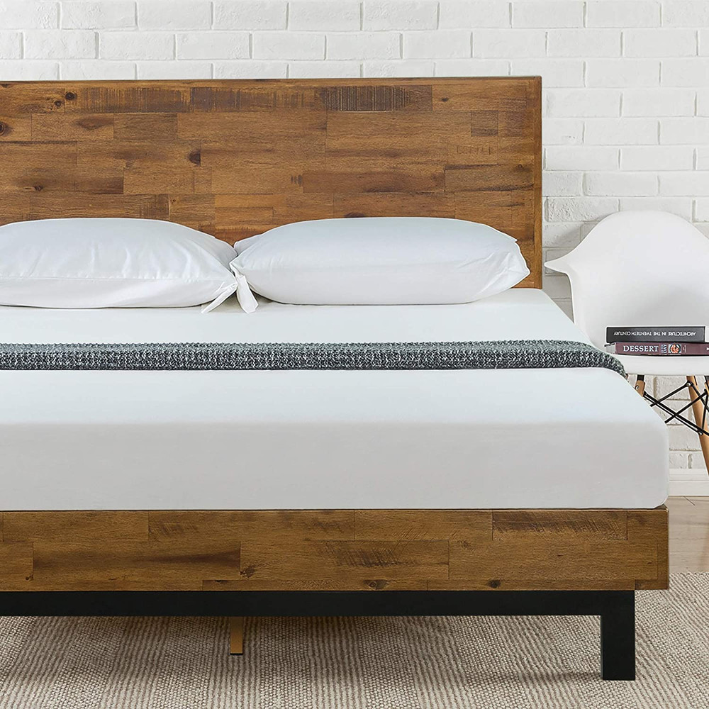 Tricia Wood Platform Bed Frame with Adjustable Headboard / Wood Slat Support wit