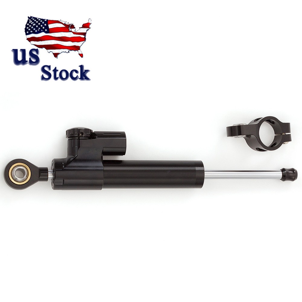 US CNC Motorcycle Black Steering Damper Stabilizer Safety Control For Universal