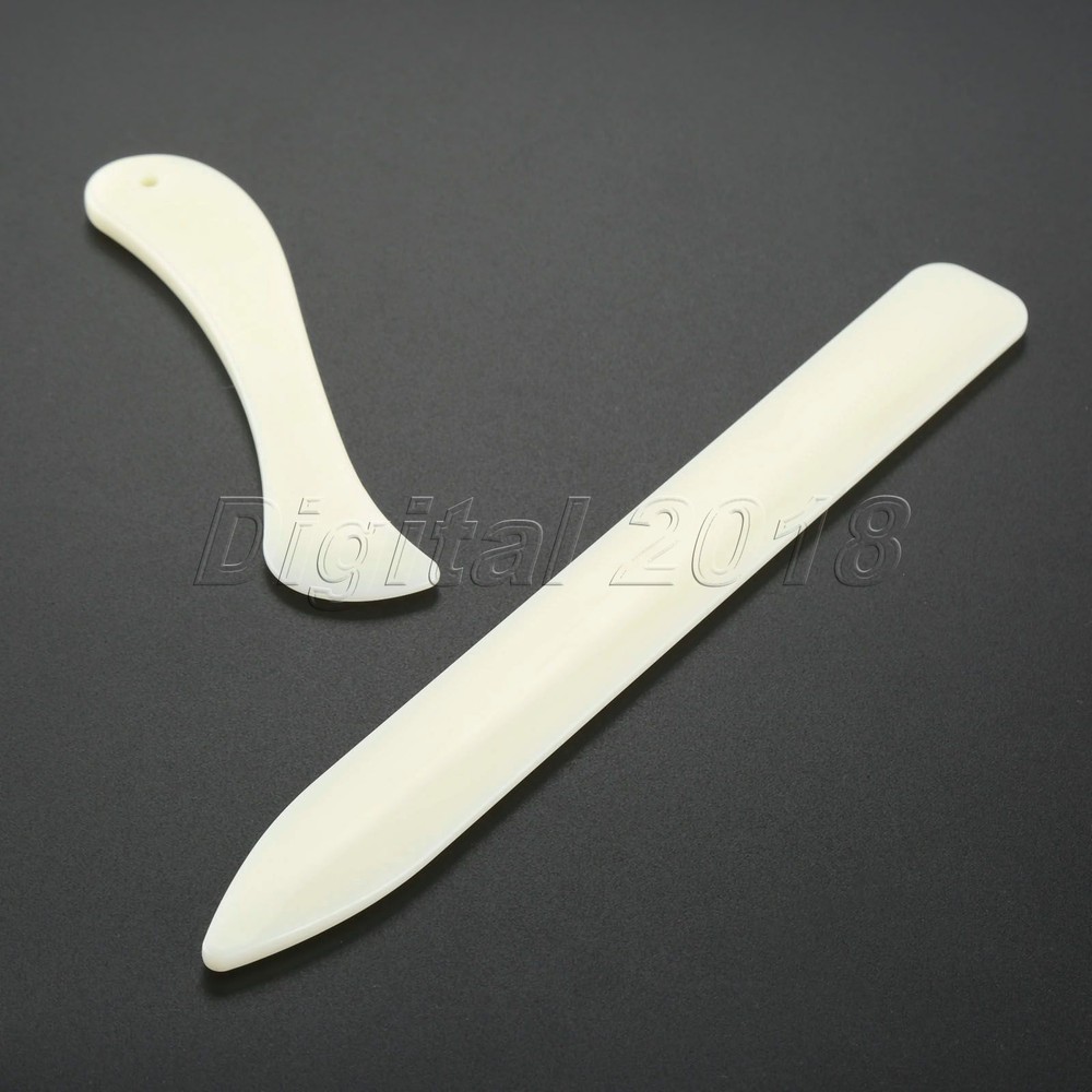 2Pcs Natural Bone Folder Creaser Scoring Folding Creasing Paper Leather Crafts