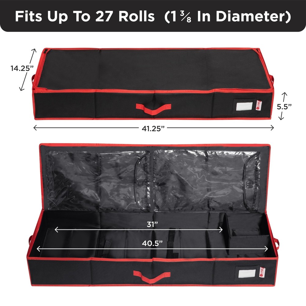HOLDN’ STORAGE Premium Wrapping Paper Storage Container - Durable 600D Tea