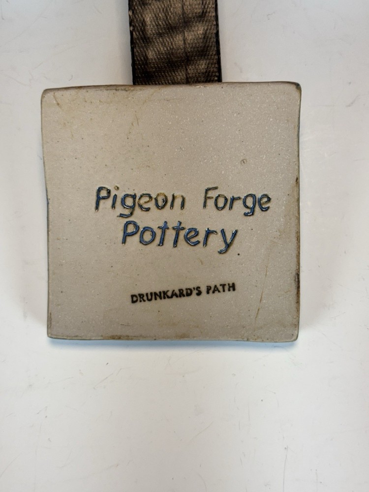 Pigeon Forge Pottery Quilted Drunkard’s Path Ceramic Art Tile MCM 3.5”