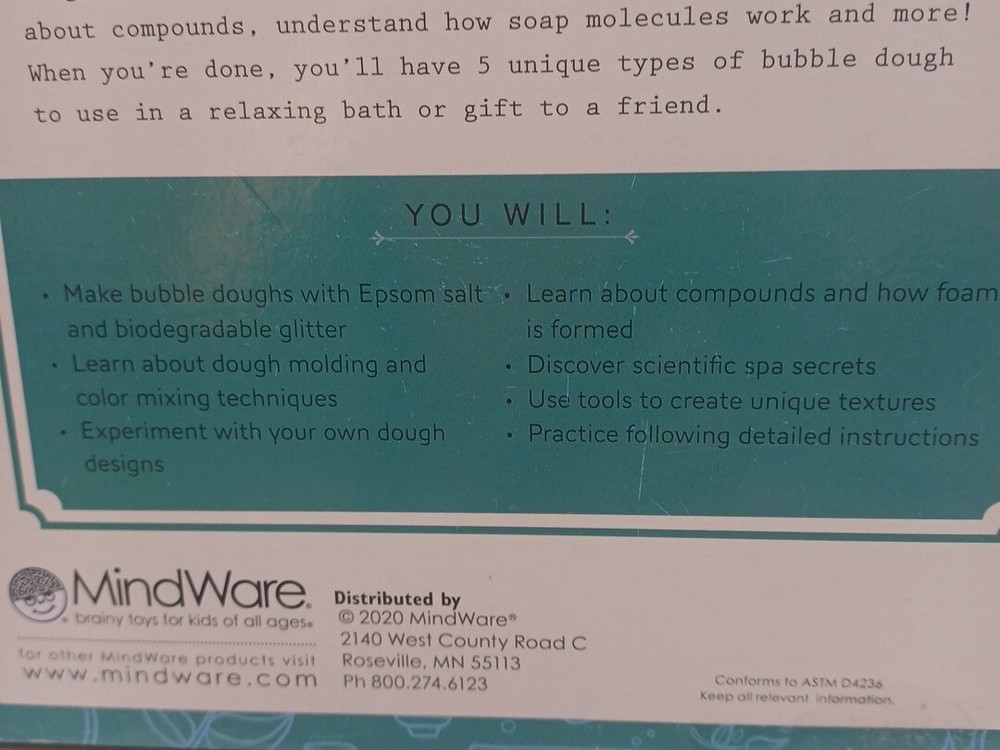 Mindware Science Academy: Deluxe Bubble Dough Lab New Sealed Kids 8+
