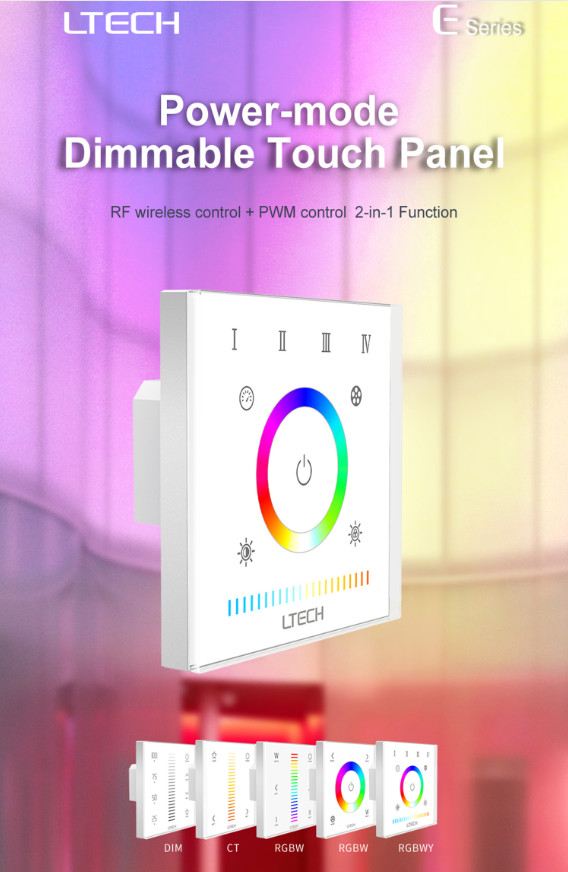LTech E Series Touch Panel E2 LED Light Switch Dimmable Wireless CT RGB RGBW