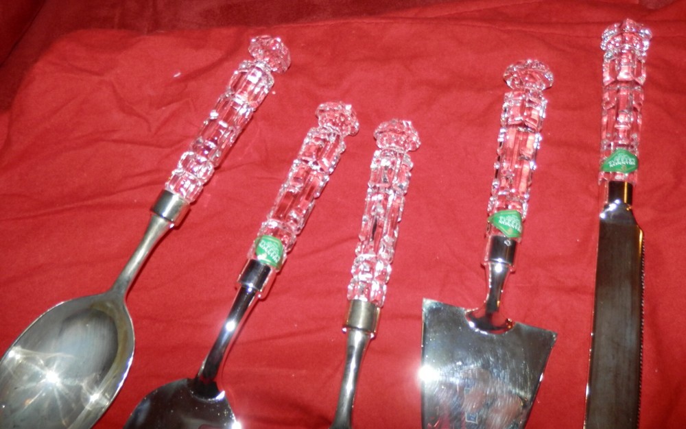 5-piece crystal Handle dessert set 24% lead crystal