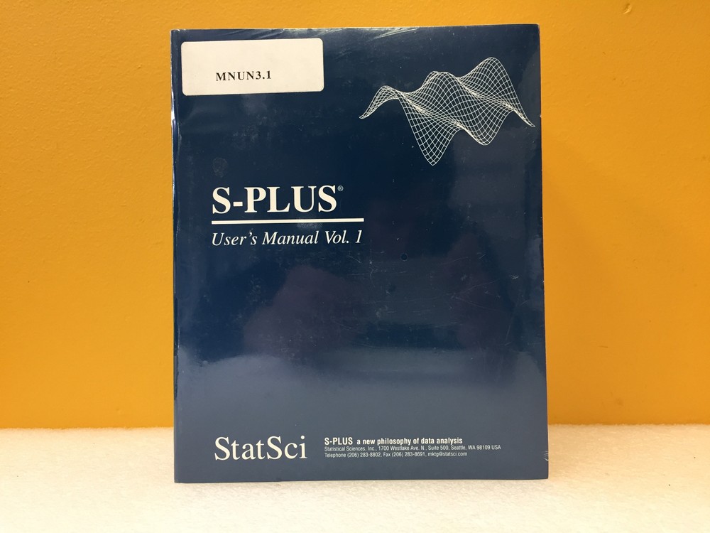 StatSci MNUN3.1 S-Plus User's Manual Vol. 1/2 + Reference Manual Vol. 1/2. New!