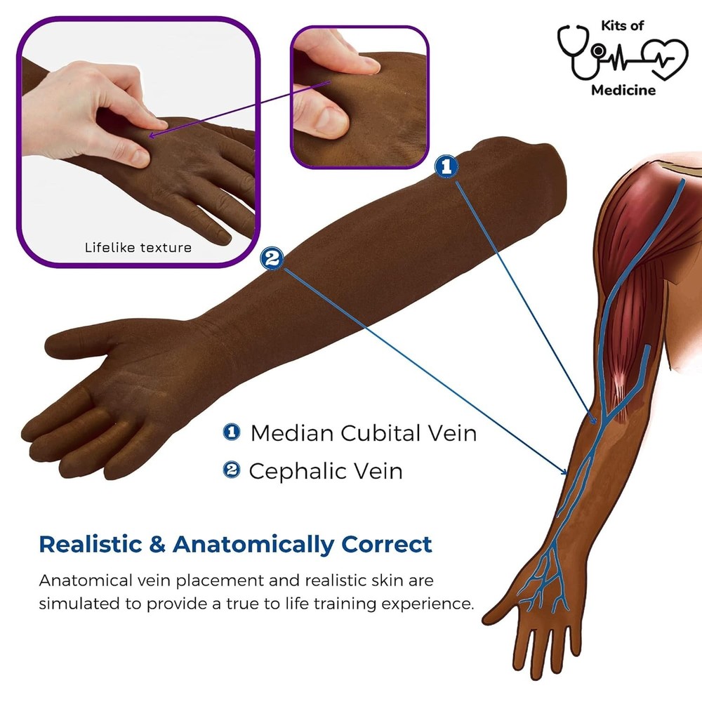 Phlebotomy Training Kit | IV, Venipuncture Arm Practice Kit EDUCATIONAL-USE