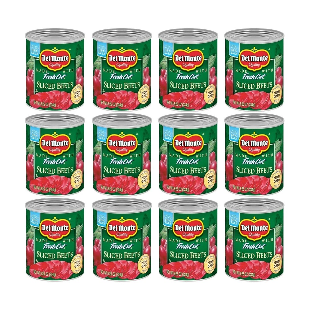 FRESH CUT Canned Beets Sliced, Canned Vegetables, 12 Pack, 8.25 Oz Can
