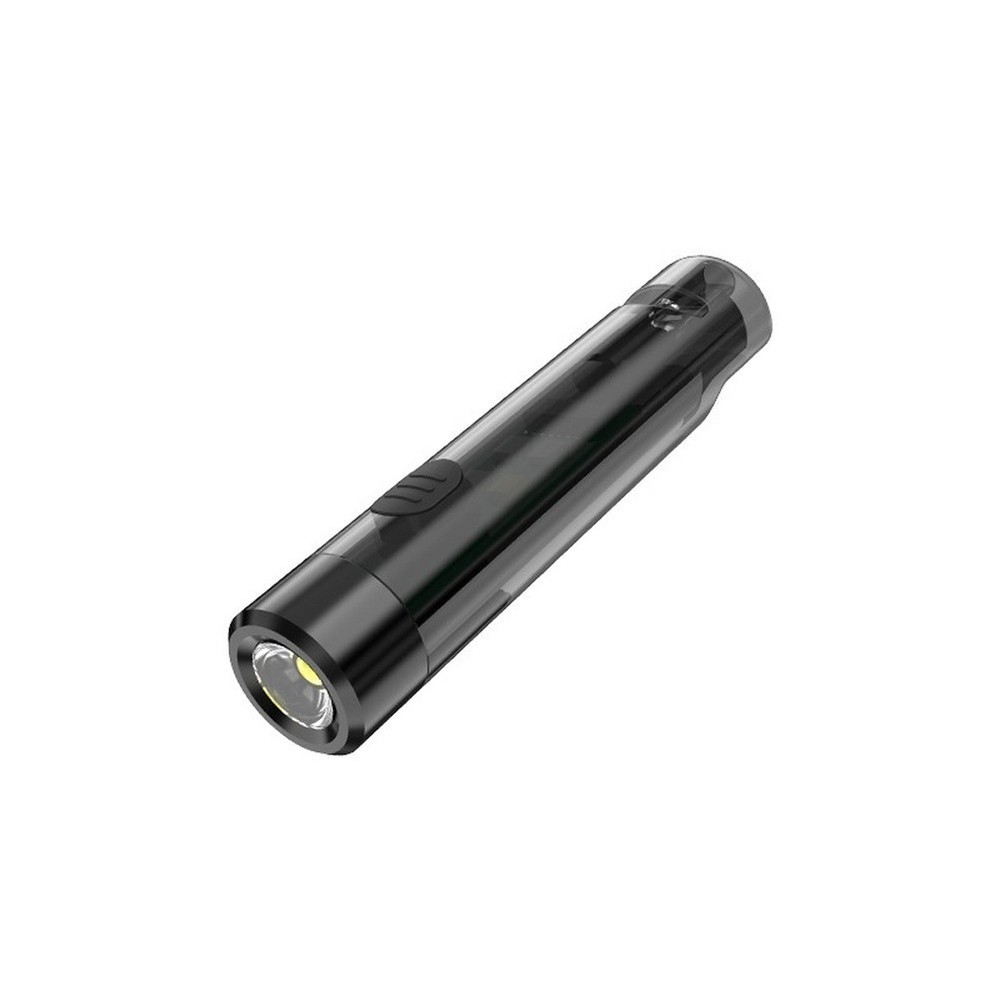 Rechargeable For MINI LED Flashlight Keychain with Whistle and 7 Light Modes