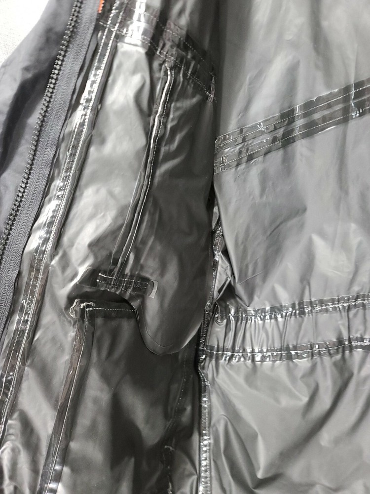 Harley-Davidson Men's Black PVC Reflective Rain Motorcycle Jacket Medium B38