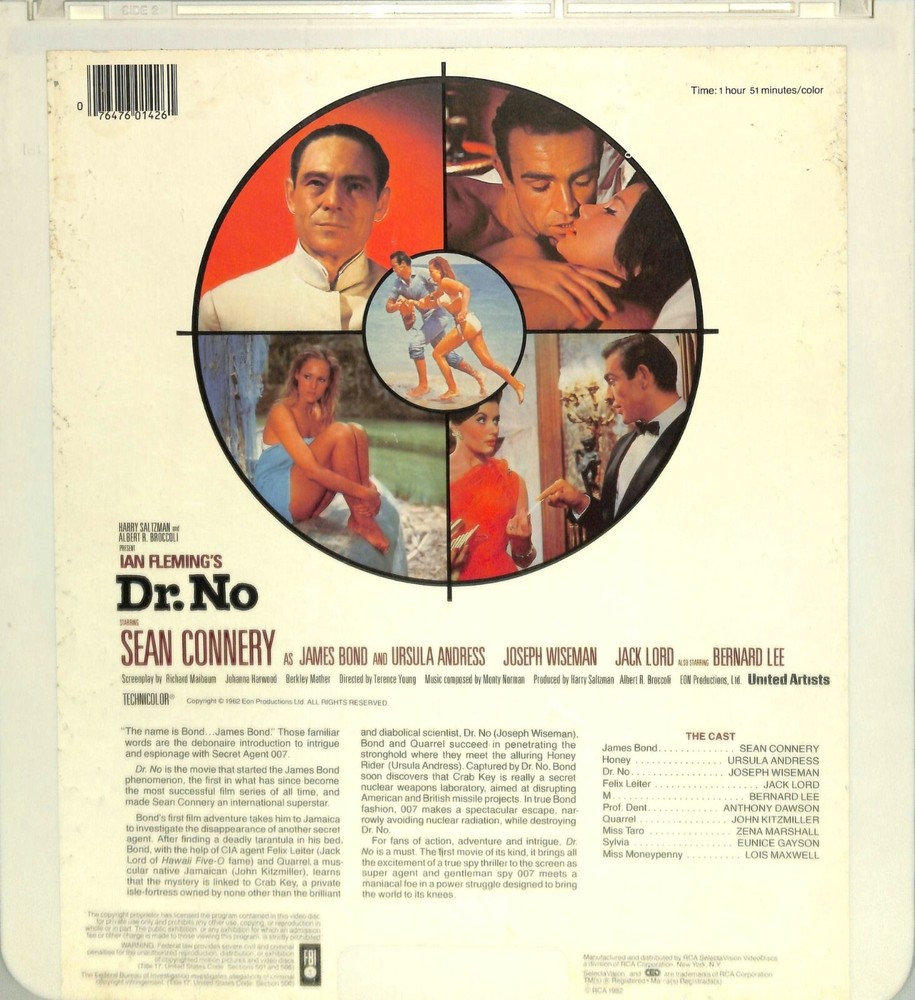 Dr. No (1962) Vintage CED Videodisc