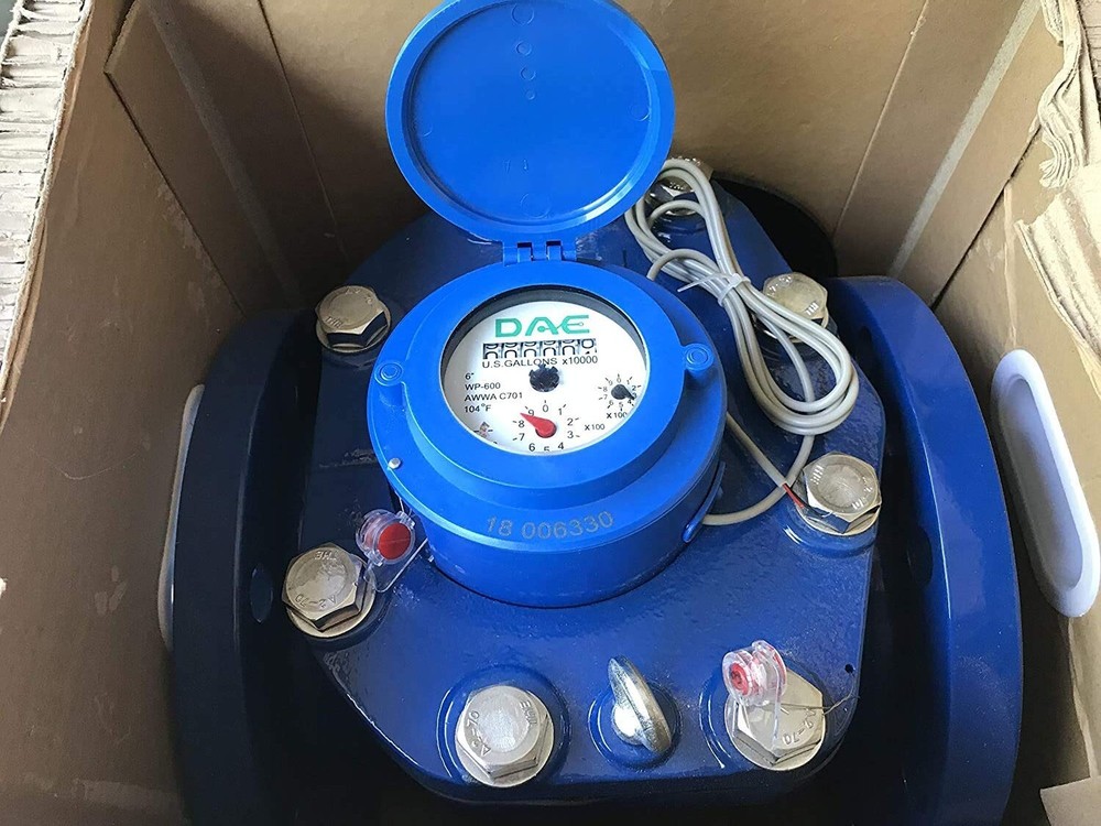 DAE WP-600P 6" Woltmann Helix Water Meter, Pulse Output, Gallon