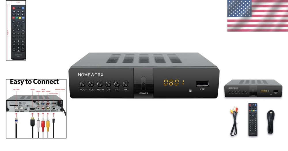 Clear QAM Digital Converter Box with Recording Function