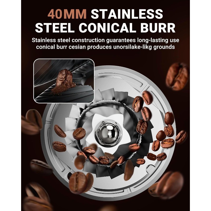 Coffee Grinder, Burr Coffee Bean Grinder for Home Use with 48 Precise