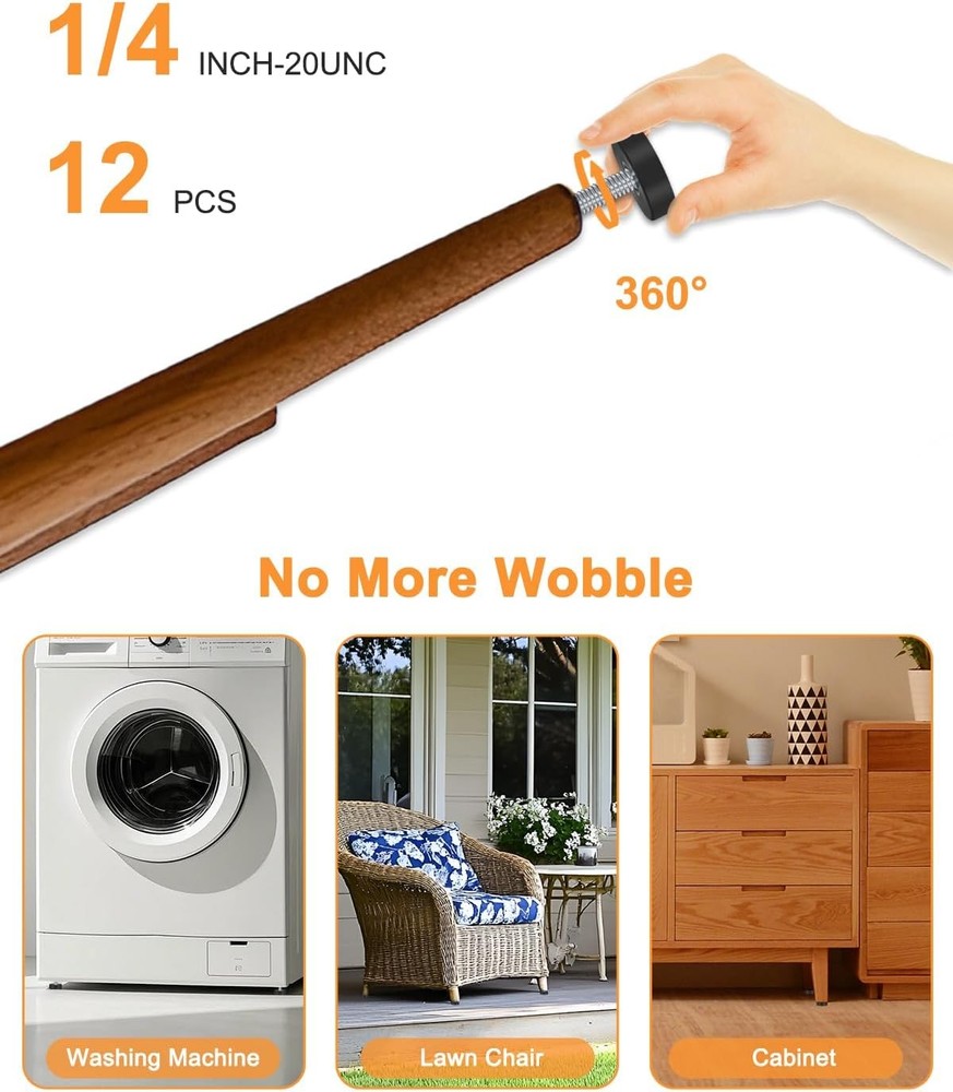 12 Adjustable Leveling Feet 1/4 20 UNC New