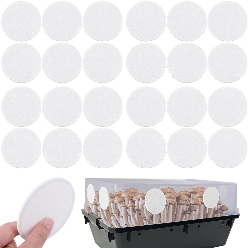 Efficient 2MM Thick Monotub Filter Discs - 24 Pack for Healthy Mushroom Growth