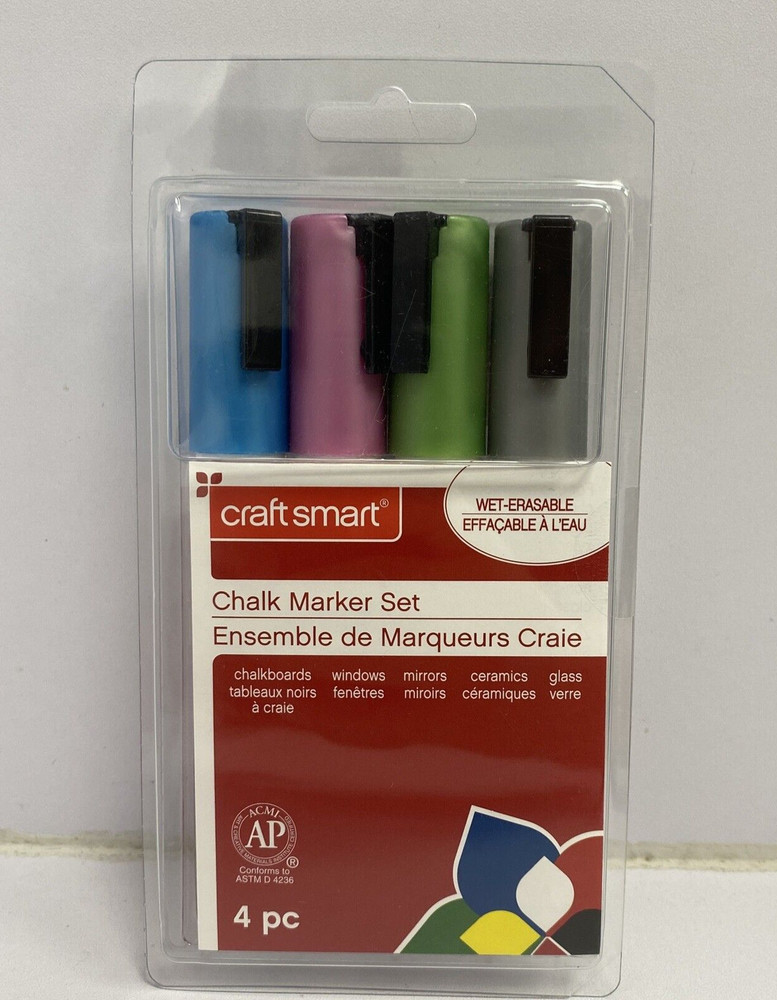 Craft Smart 4 Pc Chalk Marker Set Wet-Erasable