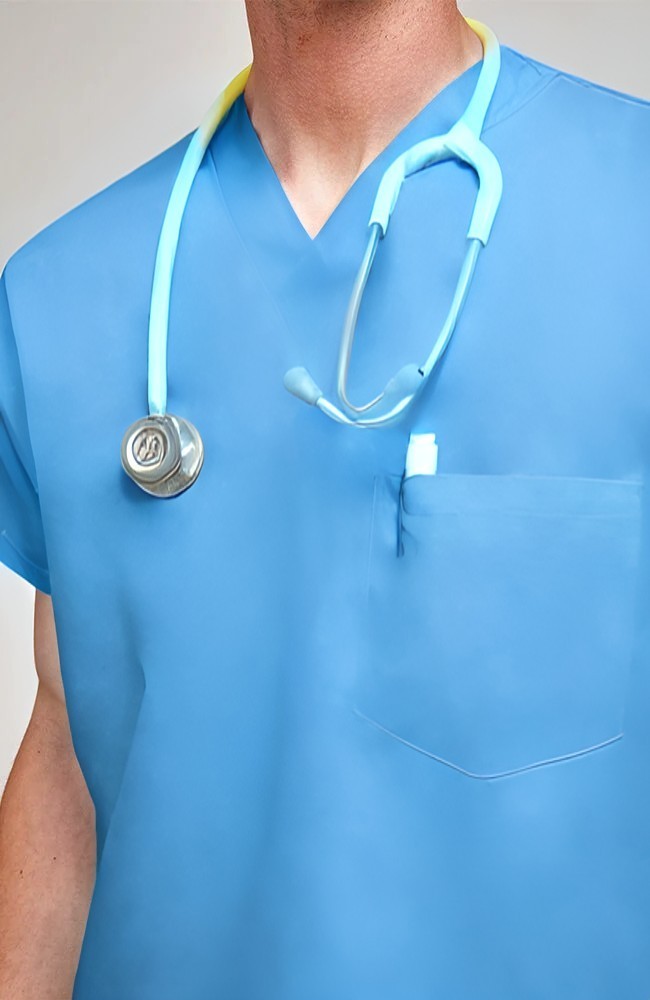 Unisex Scrub Set - V-neck Top & Drawstring Pants Scrub Set