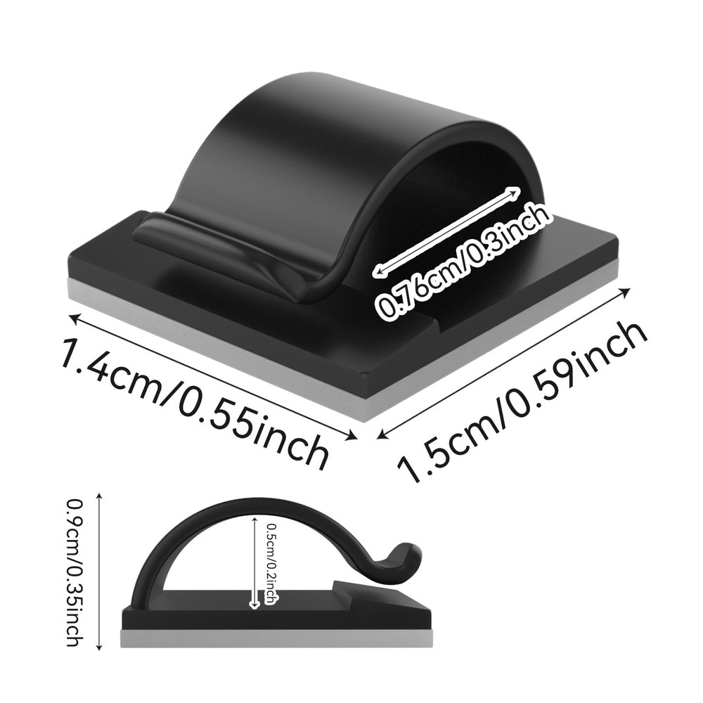 LinkDocs 30 Adhesive Cable Clips - Cable Management for Car Office Home