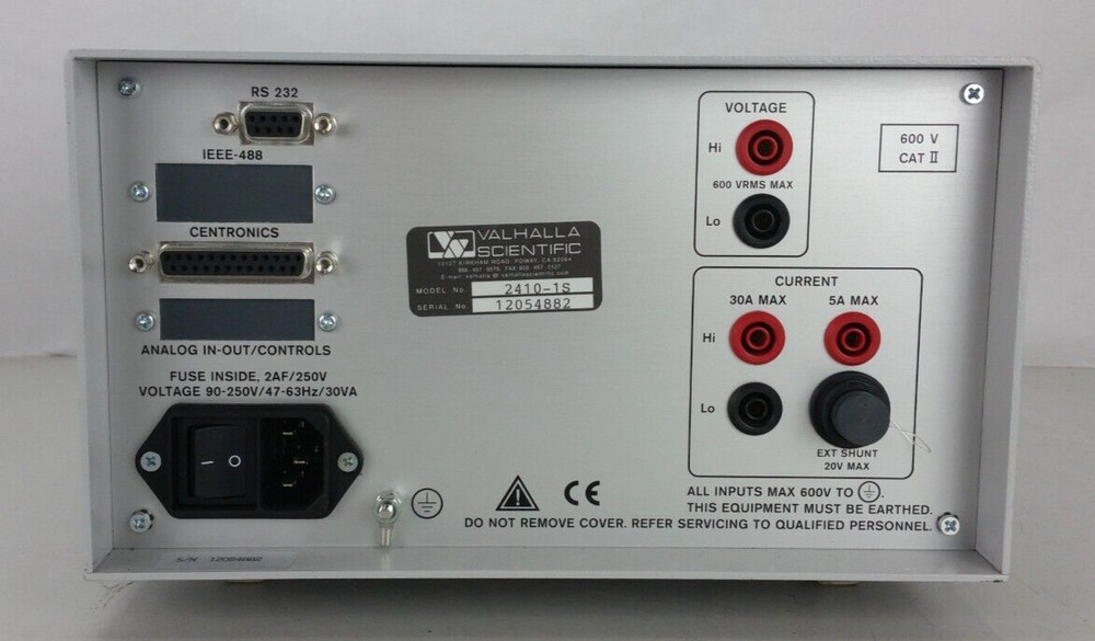 Valhalla Scientific Harmonic Power Analyzer 2400 2410-1S
