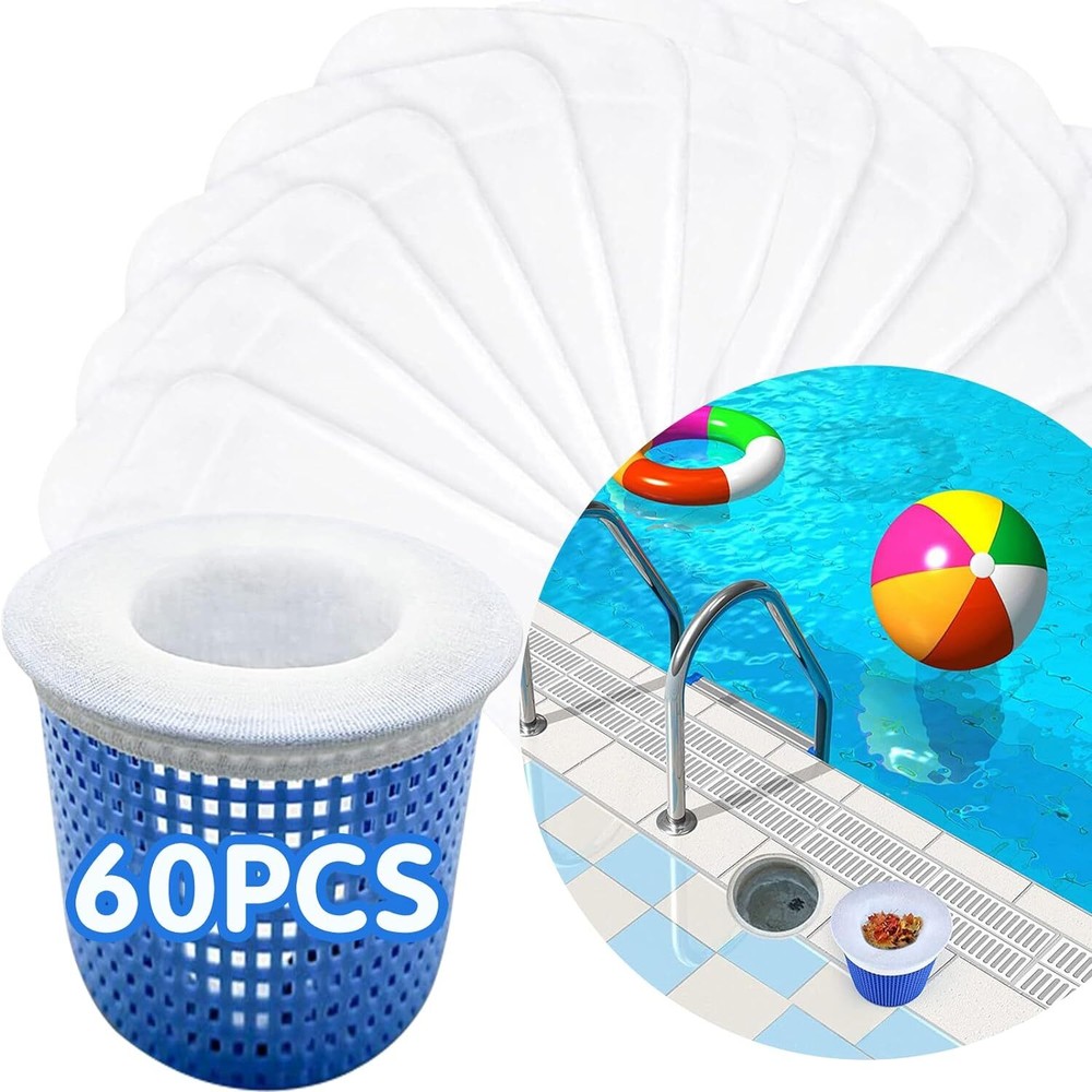 60Pcs Pool Skimmer Socks Filter Replacement Savers For Basket Swimming Pool