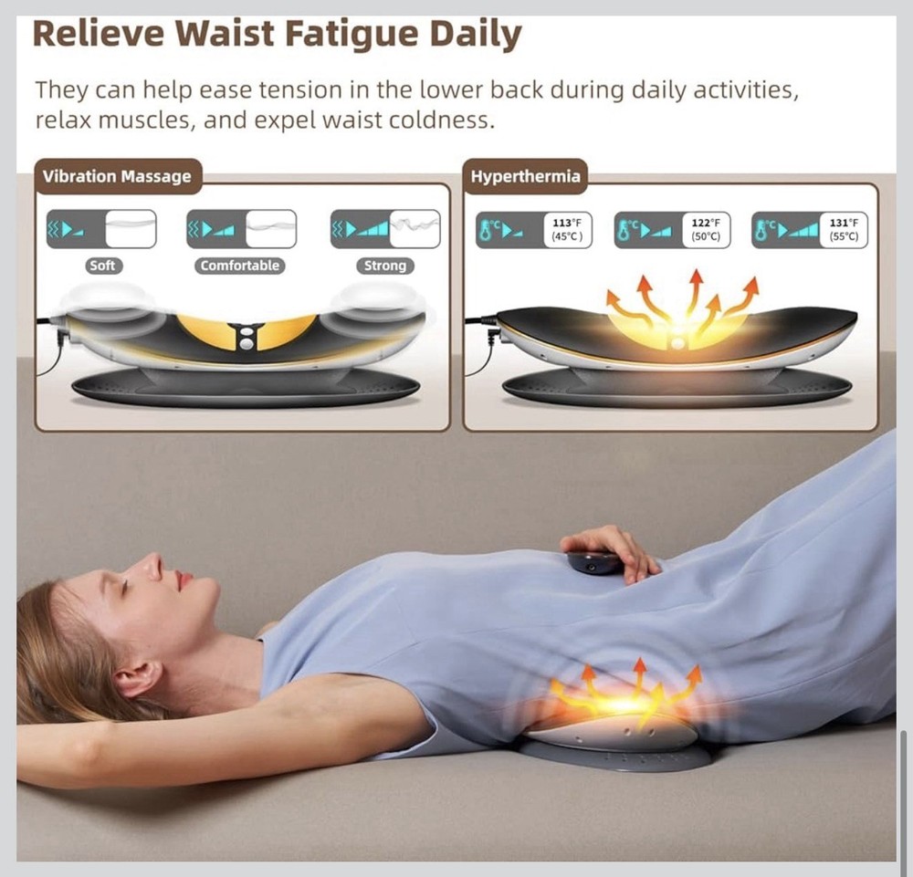 Electric Lumbar Traction Device, Multifunctional Back Traction Device with Dynam