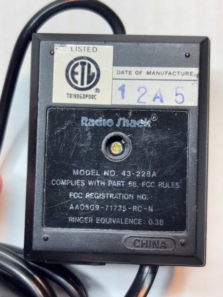 Radio Shack 43-228A telephone recording control cf