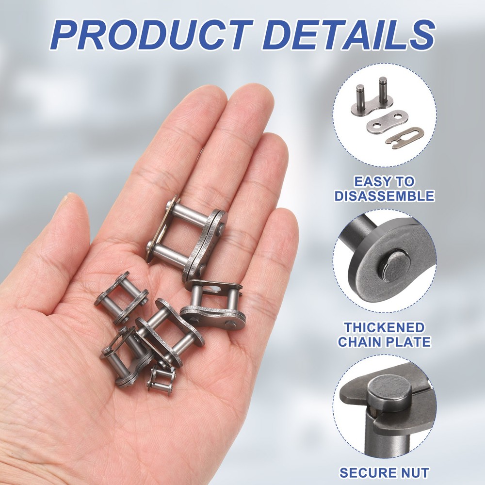10Pcs #420 Roller Chain Connecting Links 16.6mm Pitch Chain Master Links