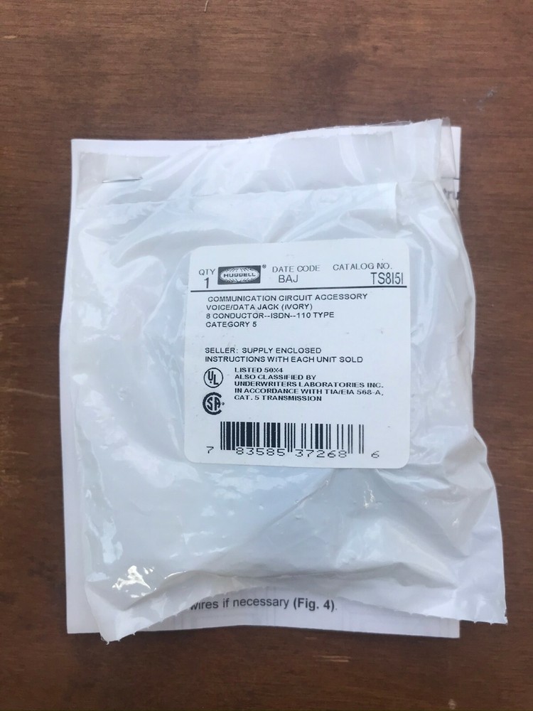 Hubbell WDD Kellems ISDN jack p/n TS8151