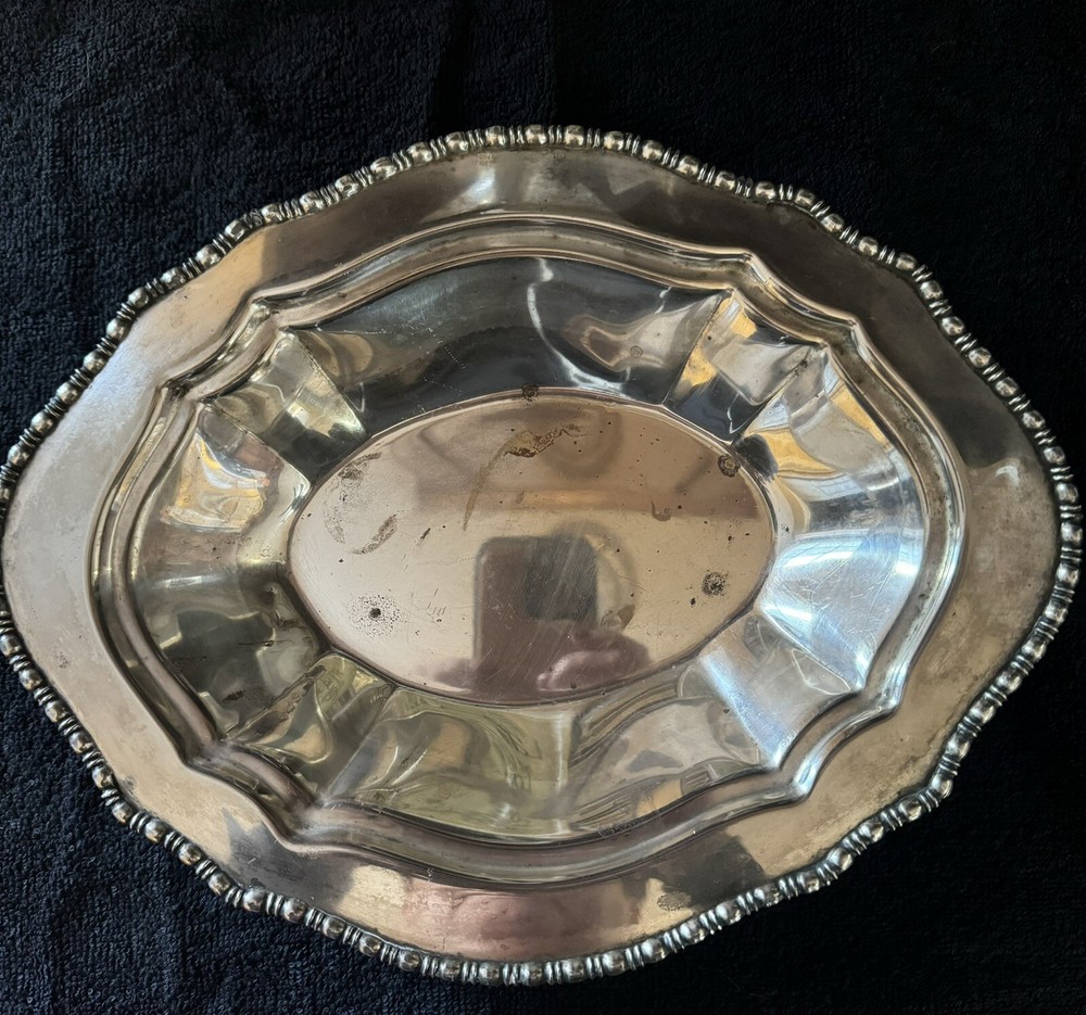 Vintage Tray Silver On Copper