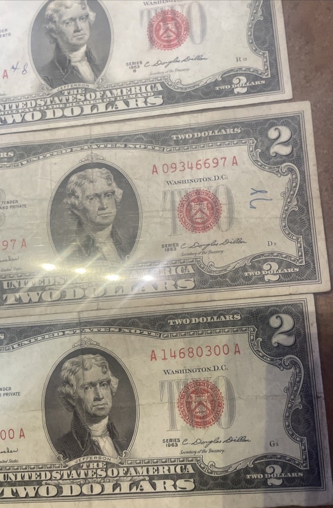 8- 1953 Jefferson $2 Bill Red Seal A-B