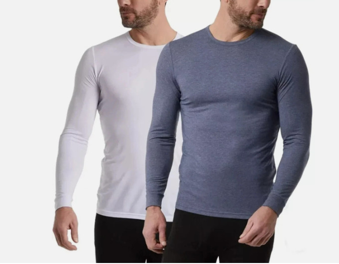 32 DEGREES Heat Men's Base Layer Long Sleeve Crew Neck Tee 2-Pack