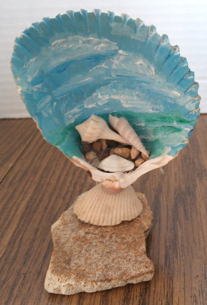 Handmade Blue Seashell Table Decoration