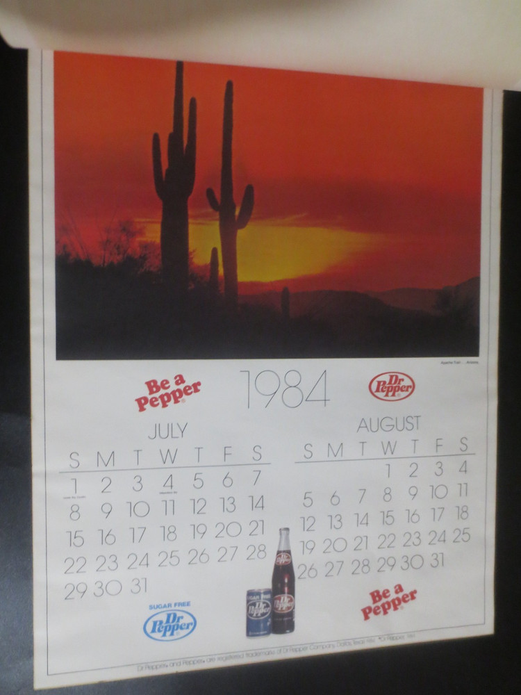 Dr Pepper 1984 Calendar Be a Pepper