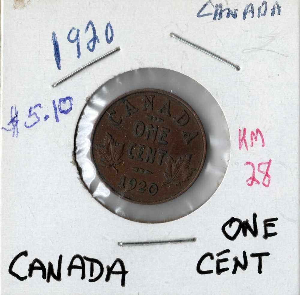 Coin Canada 1 Cent 1920 KM28