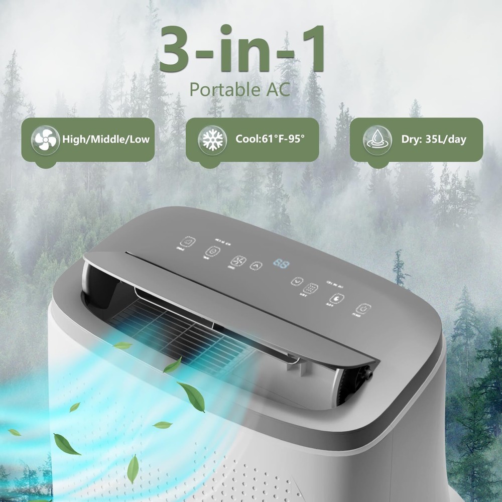 🔥14000 BTU Portable Air Conditioners 24H Timer Remote Control Sleep Mode AC Uni