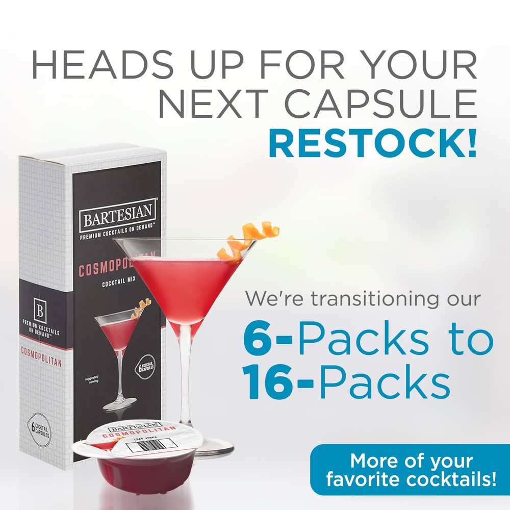 Bartesian Classic Collection 6 Cocktail Mixer Capsules Pack of 6