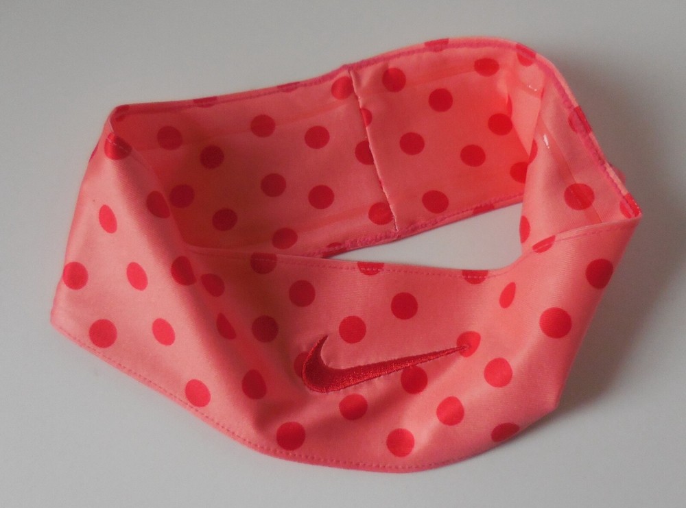 Nike Fury Headband Dot Pattern Women Sunblush/Daring Red