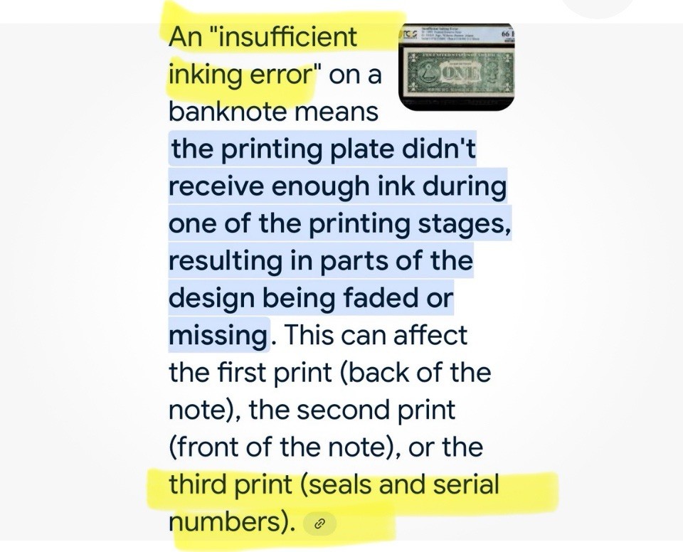 "INSUFFICIENT INK ERROR" MISSING 6’s + “OVER INK ERROR” 3’s UNCIRCULATED BEP 🧱
