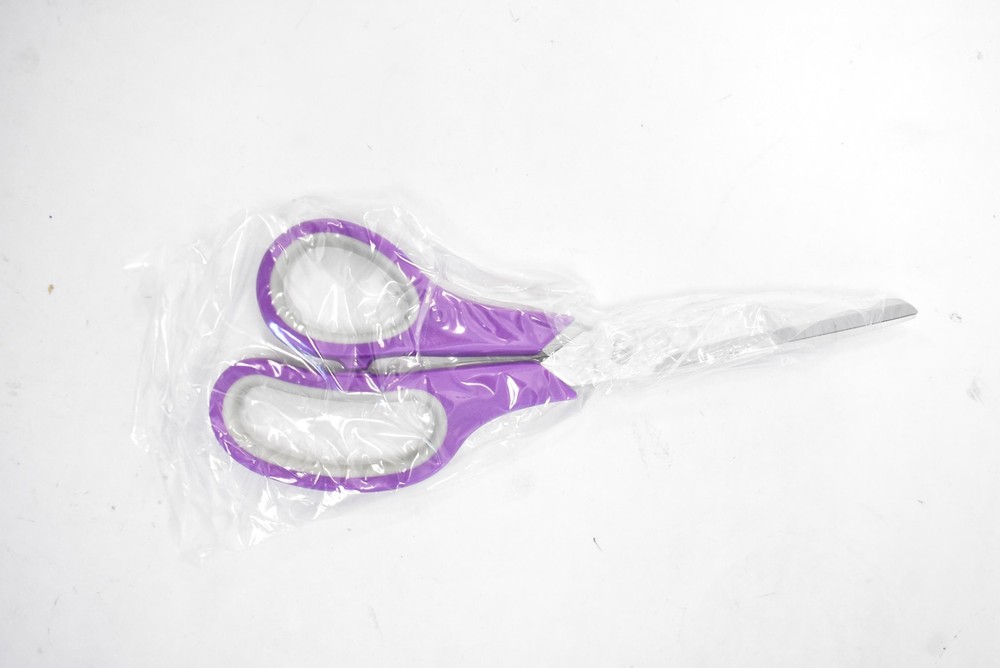 Amazon Basics Multipurpose Scissors 3-Pack Green Purple Gray Stainless Steel