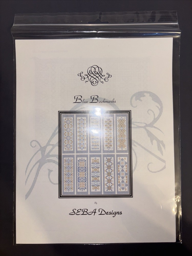 Blue Bookmarks by SEBA Designs, Needle Point Pattern