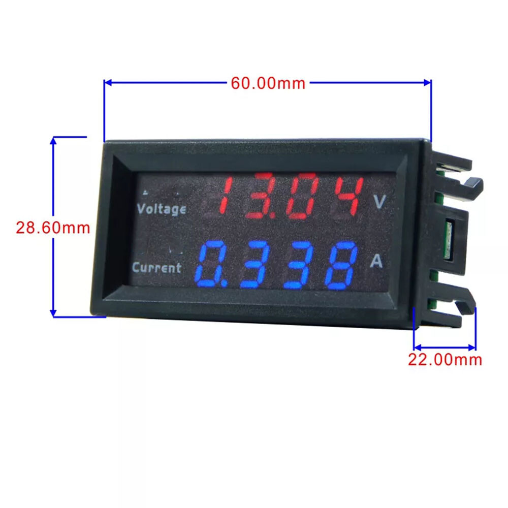 2x M4430 DC 200V Digital Voltmeter Ammeter LED Display Voltage Amp Panel Meter