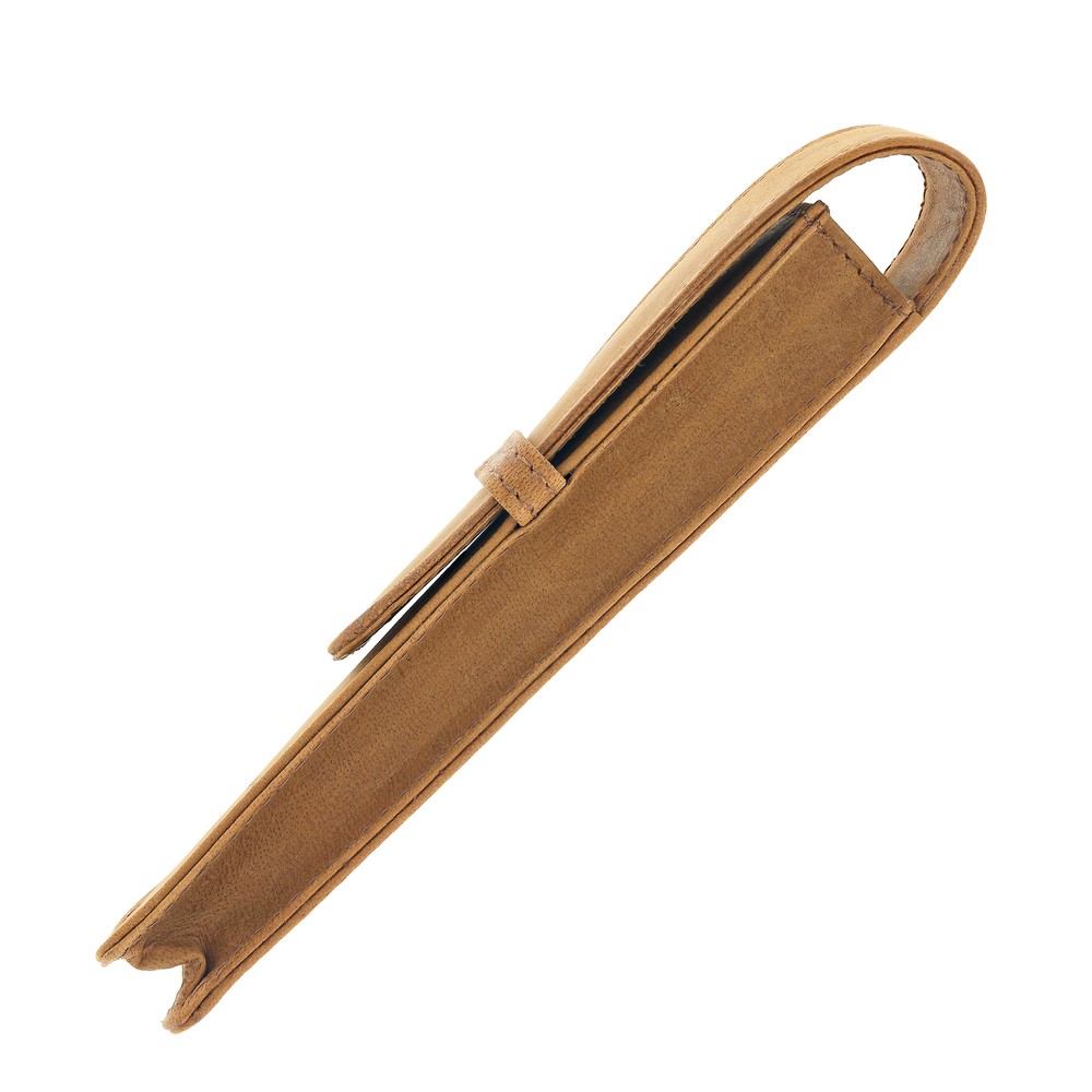 Girologio Single Pen Case in Saddle Tan - NEW