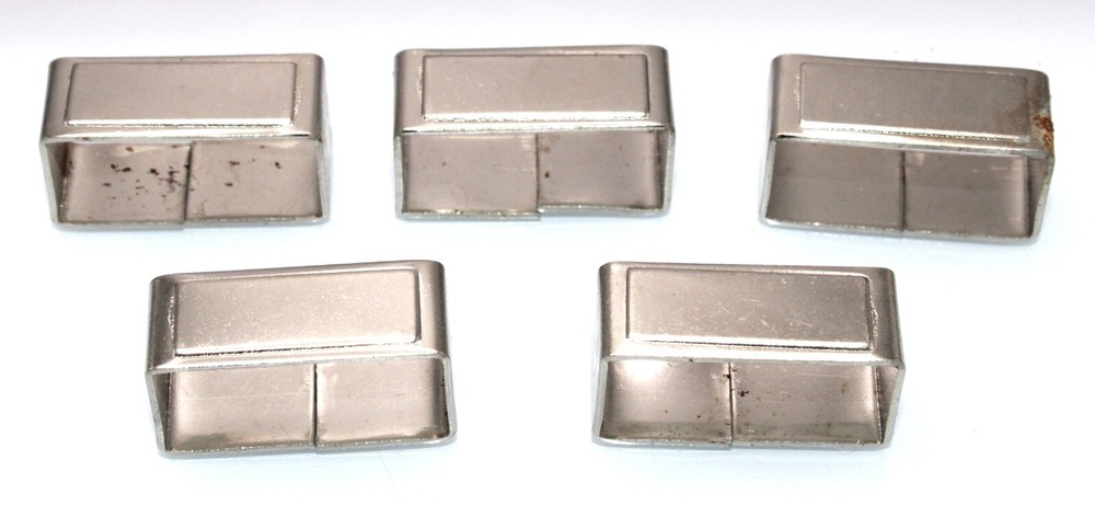 Nickel Plated 1" Squared Belt Loop x5