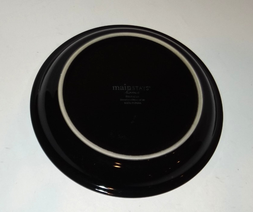 Mainstays HOME STACKABLES Classic Black Salad Dessert Snack Plate 8" Ceramic
