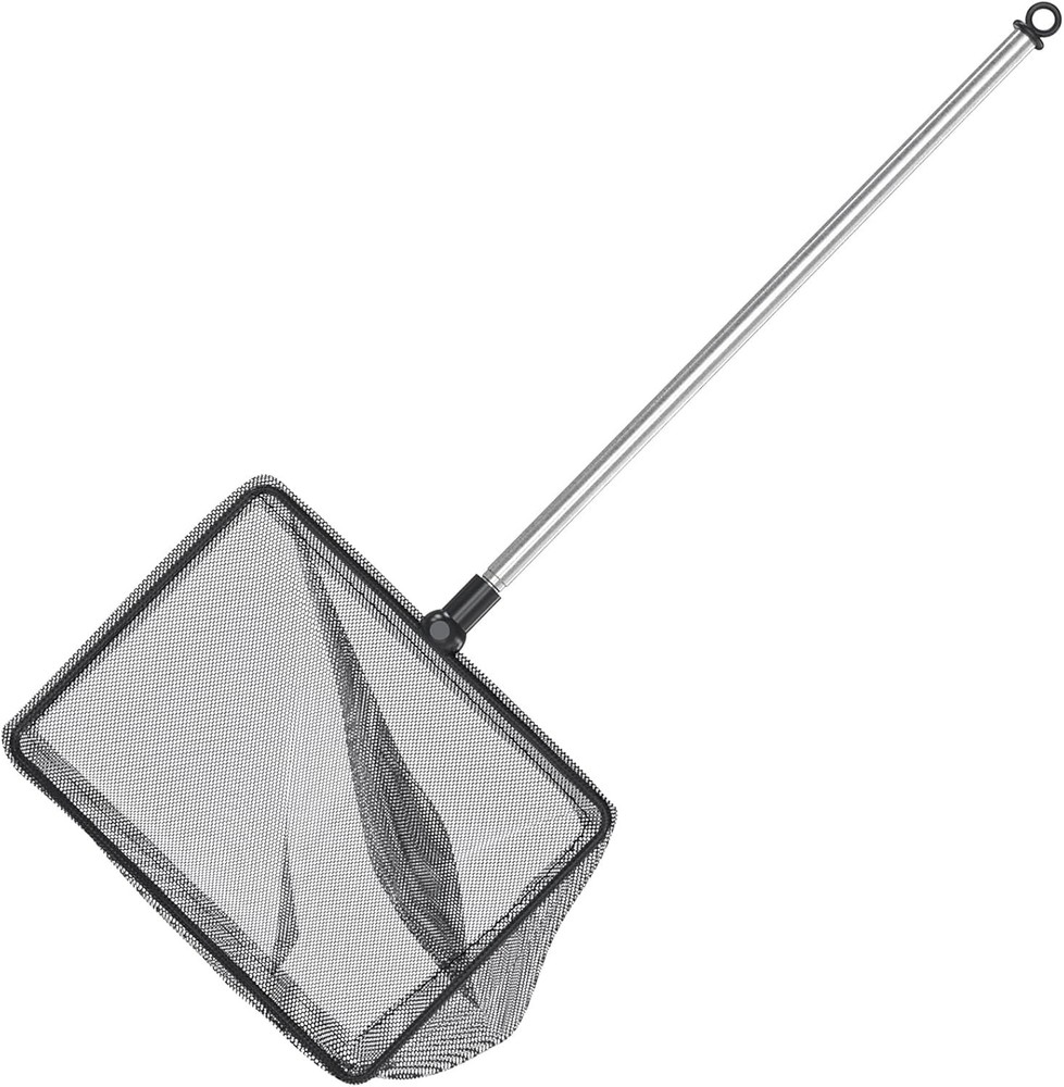 Durable Fish Net with Soft Nylon Mesh & Extendable Handle for Safe Transfers