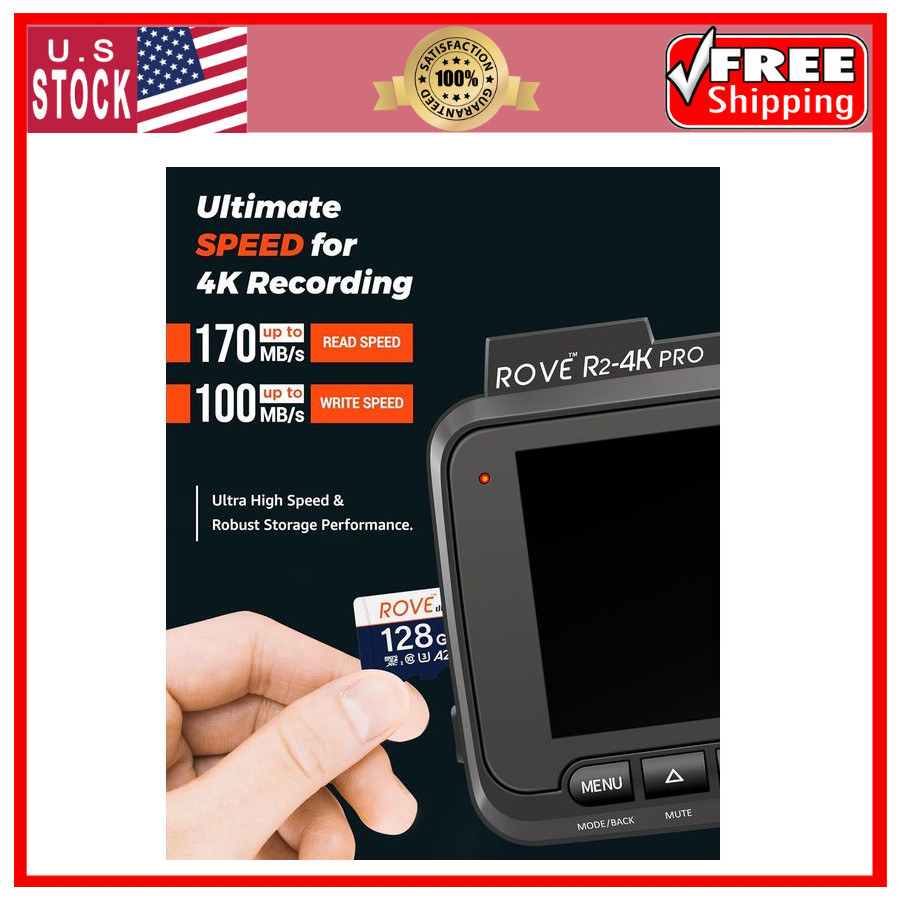 ROVE Ultimate Micro SD Card microSDXC 128GB Memory Card with USB 3.2 Type C