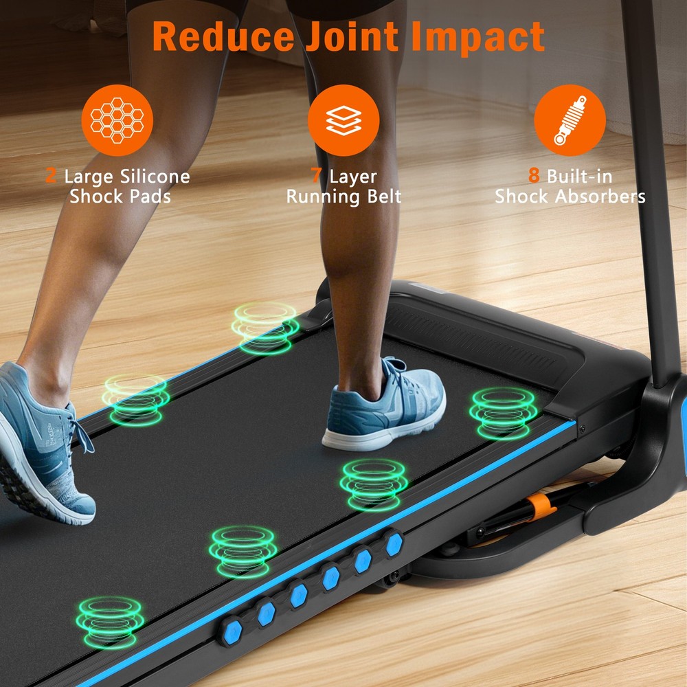 Hydraulic System Auto-Folding Treadmill with Incline Walking Running Machine New