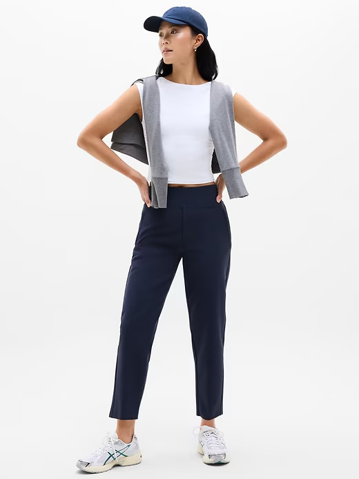 Athleta 6 (S SMALL) Endless High Rise Pant, Navy Versatile Work Ankle Pants NWT